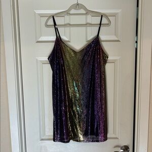 wild fable Iridescent Sequin Cami Dress - Gold, Purple, Green